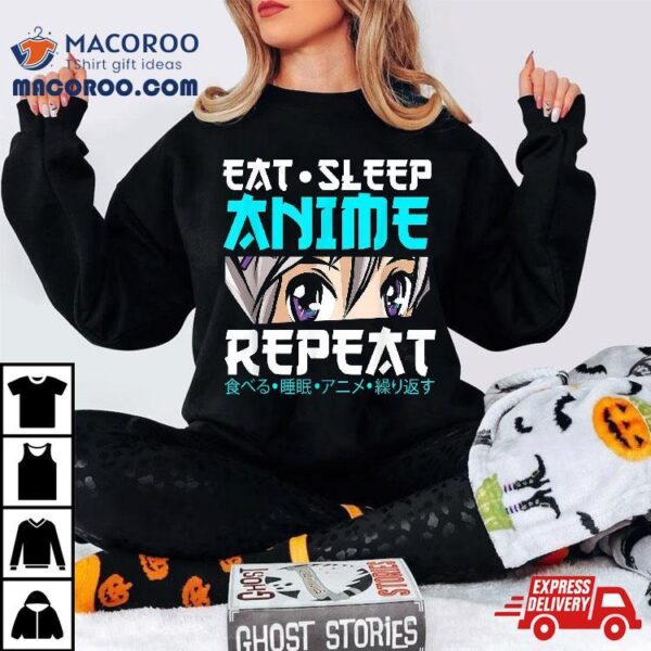 Eat Sleep Anime Repeat Cute Japanese Sushi Gift Shirt