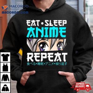 Eat Sleep Anime Repeat Cute Japanese Sushi Gif Tshirt