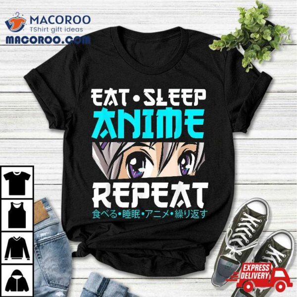 Eat Sleep Anime Repeat Cute Japanese Sushi Gift Shirt