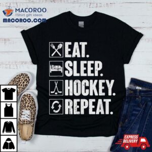 Eat Sleep Hockey Repeat Player Gif Tshirt