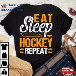 Eat Sleep Hockey Repeat Sport Themed Youth Christmas Shirt