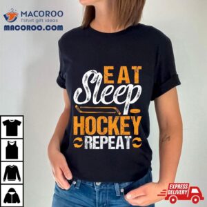 Eat Sleep Hockey Repeat Sport Themed Youth Christmas Tshirt