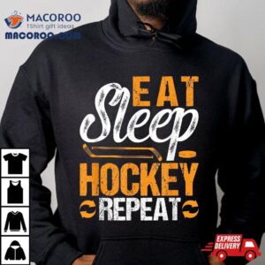 Eat Sleep Hockey Repeat Sport Themed Youth Christmas Tshirt