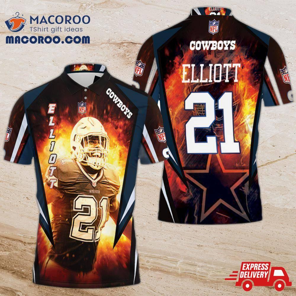 Ezekiel Elliott 21 Dallas Cowboys 3D Polo Shirt Gift For Nfl Fans Ezekiel Elliott 21 Dallas Cowboys 3D Polo Shirt Gift For Nfl Fans