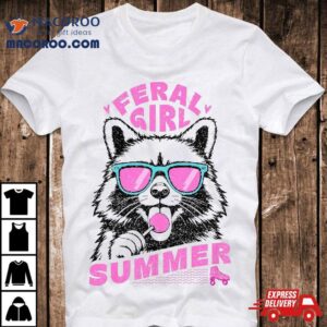 Feral Girl Summer Raccoon Vintage Tshirt