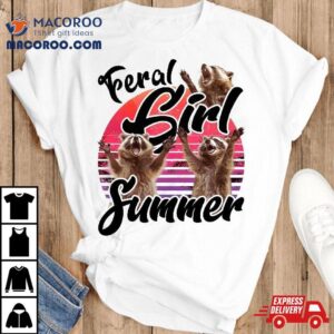 Feral Girl Summer Vintage Raccoon Tshirt