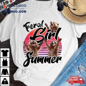 Feral Girl Summer Vintage Raccoon Tshirt