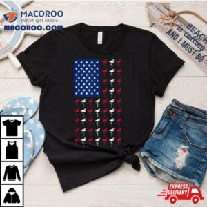 Flamingo Th Of July Usa American Flag Patriotic Tshirt