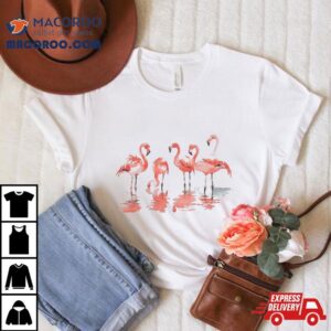 Flamingo Watercolor Art Vintage Lover White Shirt
