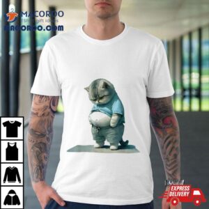 Funny Fat Cat Art Design Print Shirt