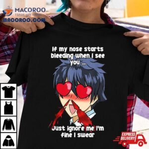 Funny Nose Bleed Anime Perv Simp Otaku Manga Humor Tshirt