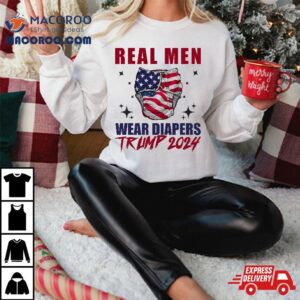 Funny Real Wear Diapers Trump Usa Flag Tee Tshirt