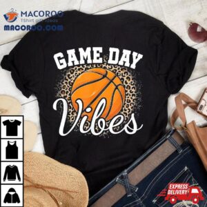 Game Day Basketball Leopard Print Girls Tshirt