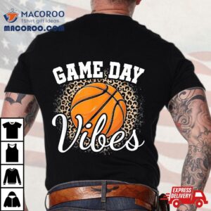 Game Day Basketball Leopard Print Girls Tshirt