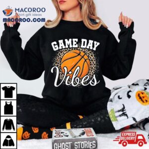 Game Day Basketball Leopard Print Girls Tshirt