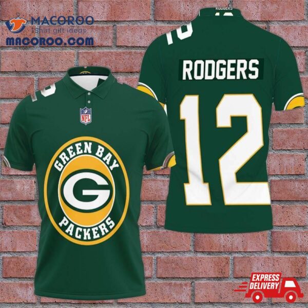 Green Bay Packers Aaron Rodgers 12 3D Polo Shirt