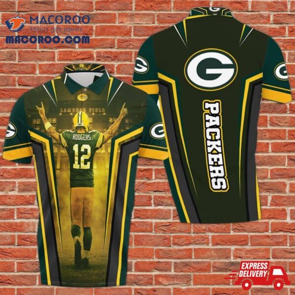 Green Bay Packers Aaron Rodgers 12 For Fans 3D Polo Shirt