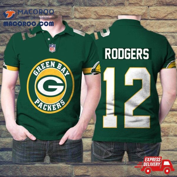 Green Bay Packers Aaron Rodgers 12 Legend Player 3D Printed Gift For And Fan Polo Shirt