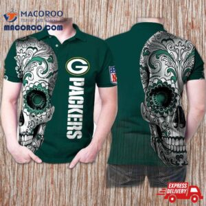 Green Bay Packers Nlf Fan Sugar Skull 3D Printed Gift For Polo Shirt