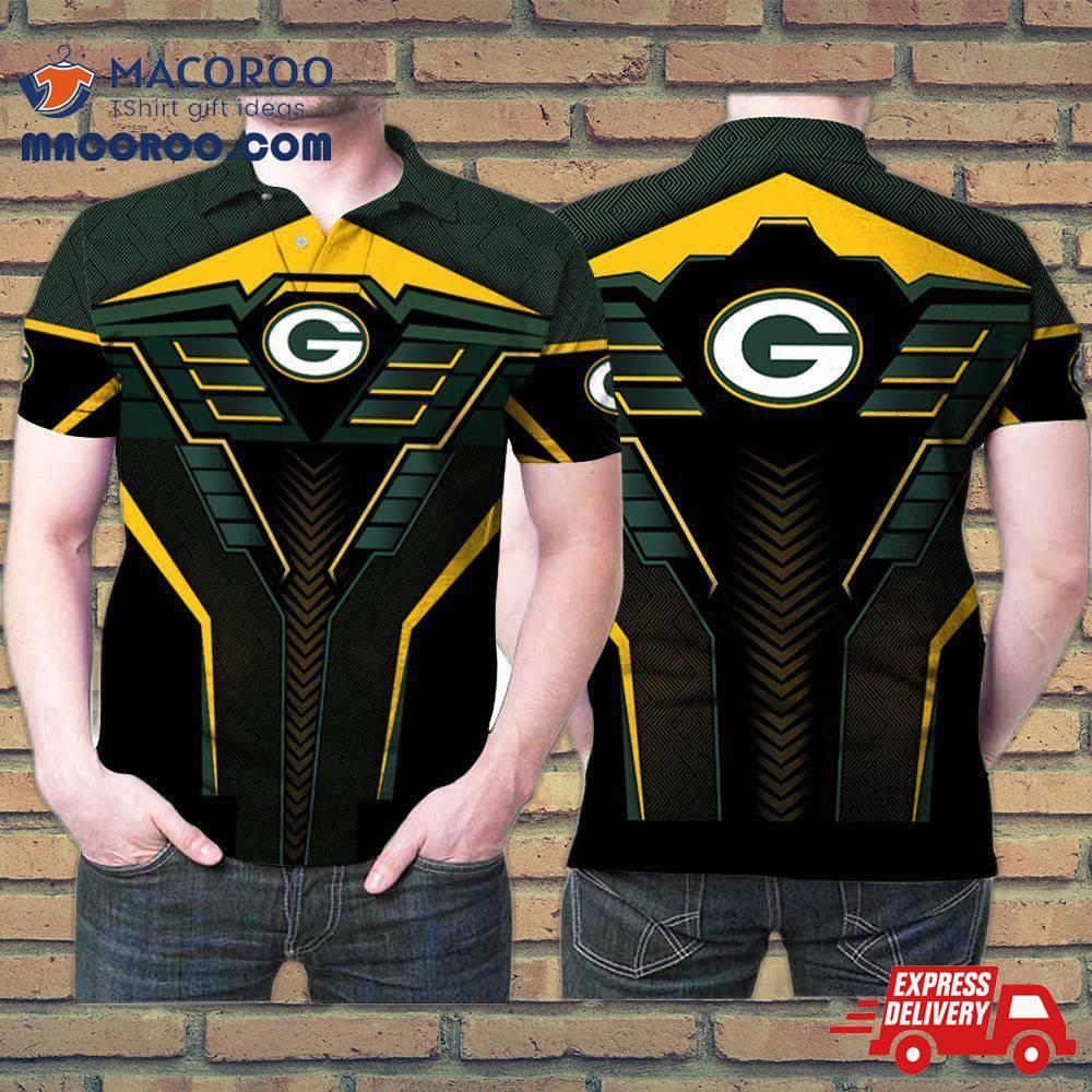 Green Bay Packers Superman Style Logo All Over 3D Printed Gift For Fan Polo Shirt Green Bay Packers Superman Style Logo All Over 3D Printed Gift For Fan Polo Shirt