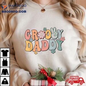 Groovy Daddy Retro Dad Matching Family St Birthday Party Tshirt