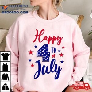 Happy 4th Of July Patriotic American Us Flag Kids Shirt