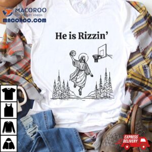 He Is Risen Funny Easter Jesus Playing Basketball Christian Tshirt