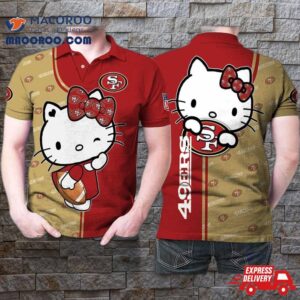 Hello Kitty Hugs San Francisco 49ers Ball 3D Printed Gift For Fan Polo Shirt