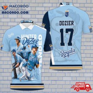 Hunter Dozier 17 Kansas City Chiefs Signed Extended Polo Shirt