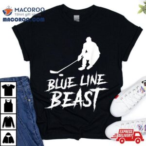 Ice Hockey Blue Line Beast Defense Kids Player Gif Tshirt