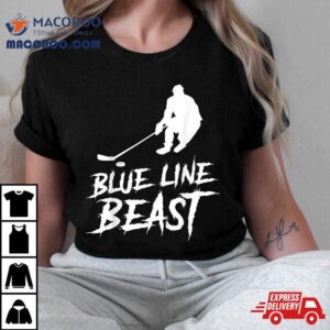 Ice Hockey Blue Line Beast Defense Kids Player Gif Tshirt