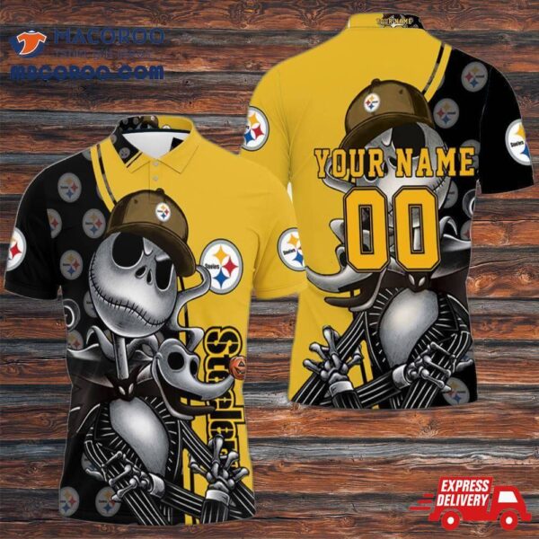 Jack Skellington Pittsburgh Steelers 3D Personalized Polo Shirt