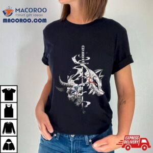 Japanese Anime Kitsune Mask Samurai Oni Monster Katana Tshirt