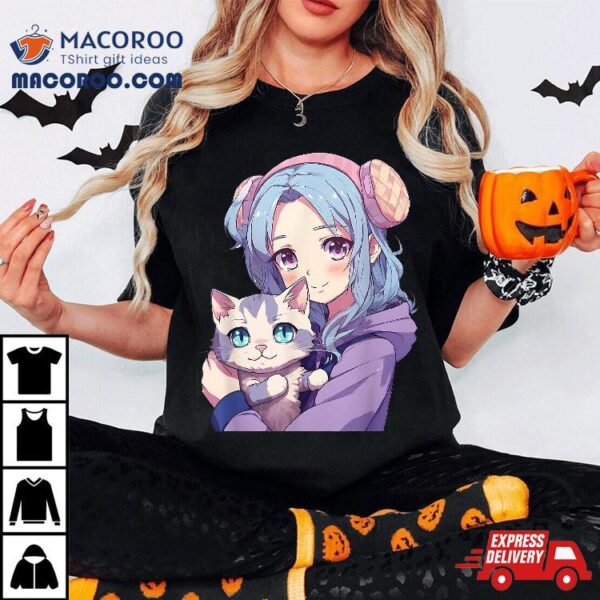 Japanese Kawaii Girl Anime & Cats Cute Gifts For Teens Girls Shirt