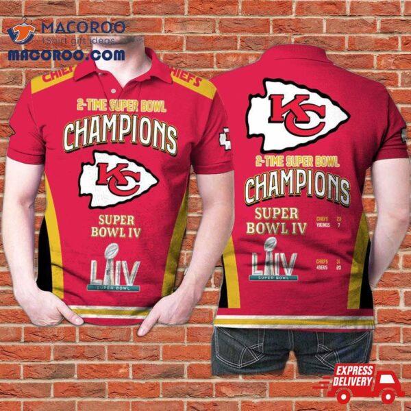 Kansas City Chiefs 2 Times Super Bowl Iv Champions 3D Printed Gift For Fan Polo Shirt