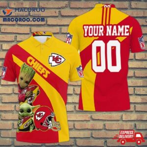 Kansas City Chiefs Afc West Champions 2020 Nfl Baby Yoda Groot Hug Ball Personalized Polo Shirt