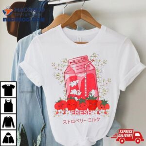 Kawaii Manga Anime Strawberry Flowers Cute Milk Tshirt