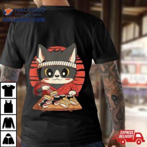 Kawaii Neko Cat Sushi Vintage Japanese Anime Lover Gift Shirt