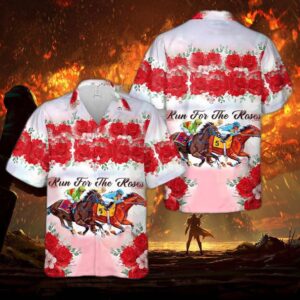 Kentucky Derby Horse Run For The Roses Hawaiian Shirt