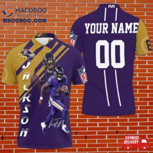 Lamar Jackson Baltimore Ravens 3D Personalized Polo Shirt All-over Print