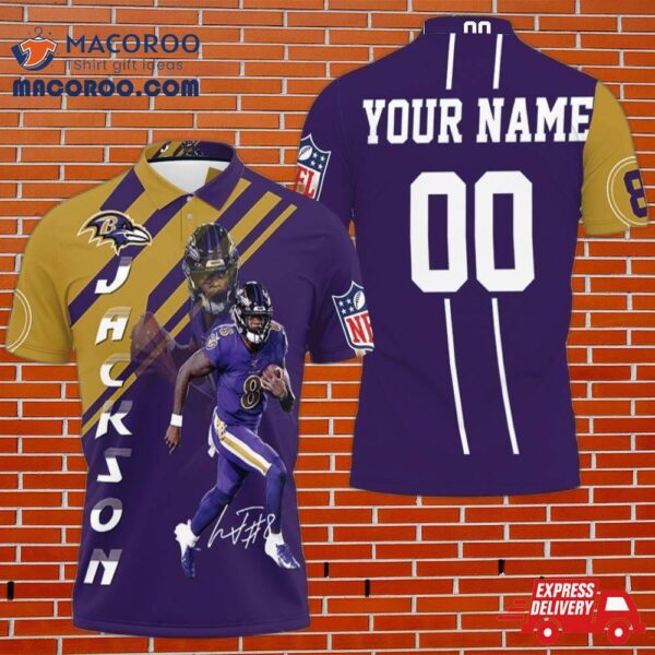 Lamar Jackson Baltimore Ravens 3D Personalized Polo Shirt All-over Print