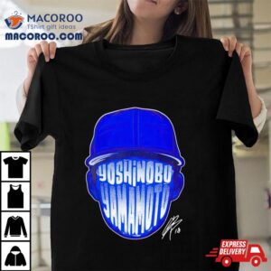 Los Angeles Dodgers Yoshinobu Yamamoto Face Silhouette Signature Tshirt