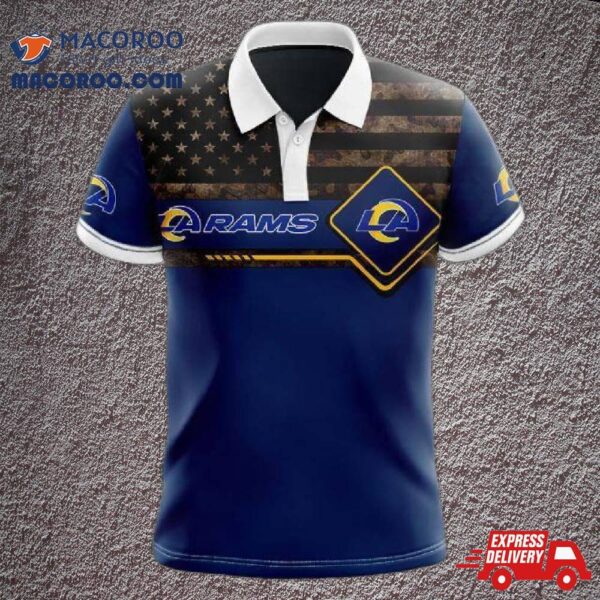 Los Angeles Rams American Flag Polo Shirt For Fans