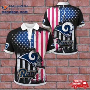 Los Angeles Rams American Flag Polo Shirt Gift For Nfl Fans