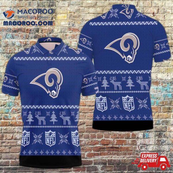 Los Angeles Rams Christmas 3D Polo Shirt Gift For Nfl Fans