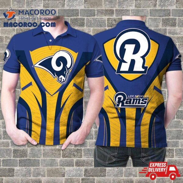 Los Angeles Rams Mascot Logo 3D Printed Gift For Fan Polo Shirt