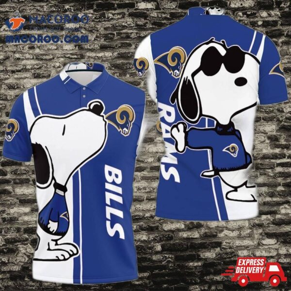 Los Angeles Rams Snoopy Lover 3D Printed Polo Shirt