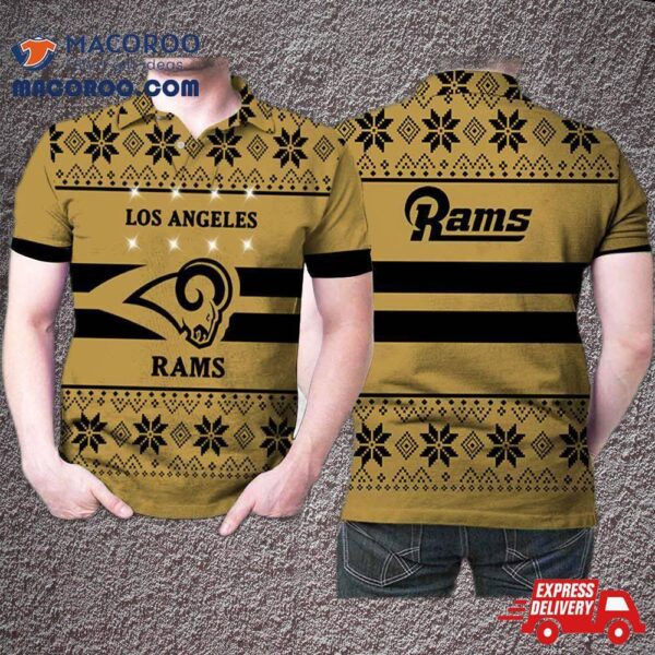 Los Angeles Rams Twinkle Ugly Christmas Style 3D Printed Gift For Fan Polo Shirt