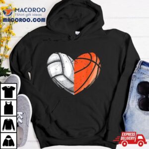 Love Basketball And Volleyball Heart Lover Sports Shirt