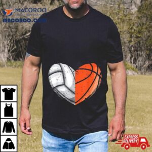 Love Basketball And Volleyball Heart Lover Sports Tshirt